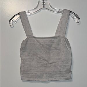 American Eagle White Textured Women's Crop Top